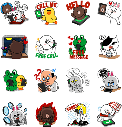 Previous - Line Sticker Call Me (420x448), Png Download