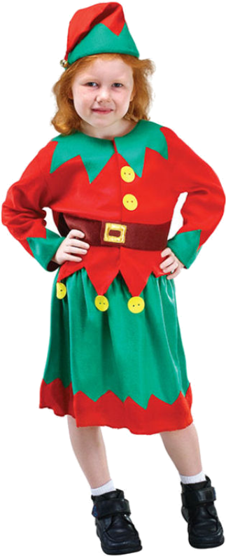 Elf Costume In A Jipphy - Elf Costume For Girls Dress (500x793), Png Download