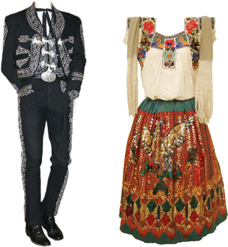 China Poblana And Charro Garments - Traje De Charro Y China Poblana (500x500), Png Download