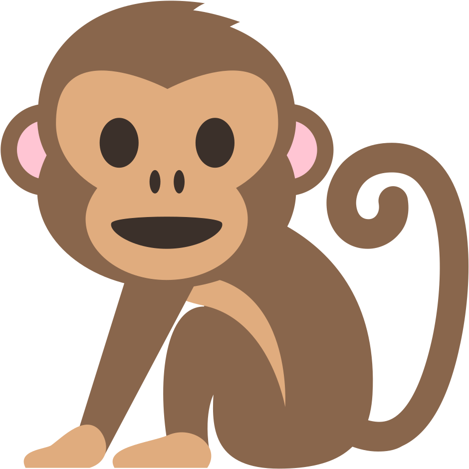 Emoji Mono - Monkey Vector Png (1000x1000), Png Download