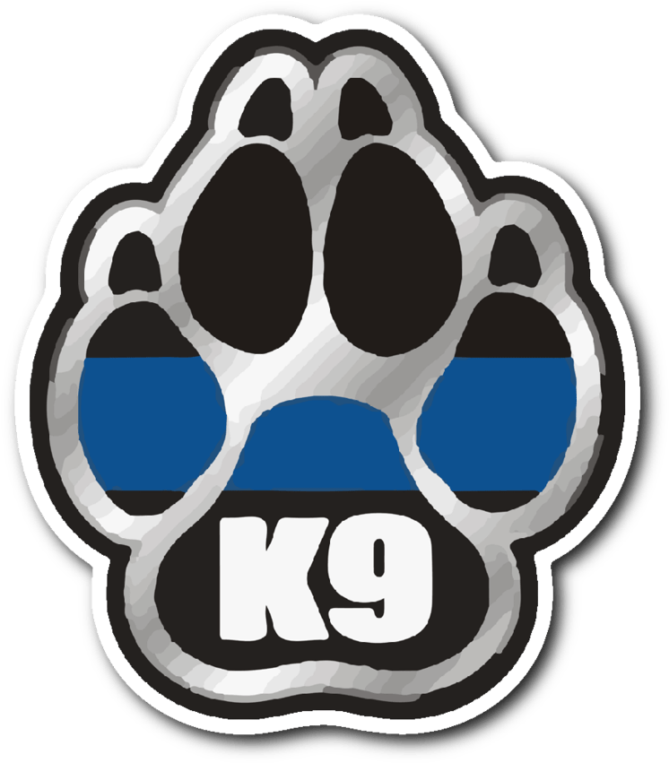 K9 Paw Thin Blue Line Decal Decals (900x900), Png Download