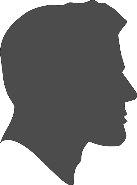 Man Face Silhouette Png (444x599), Png Download