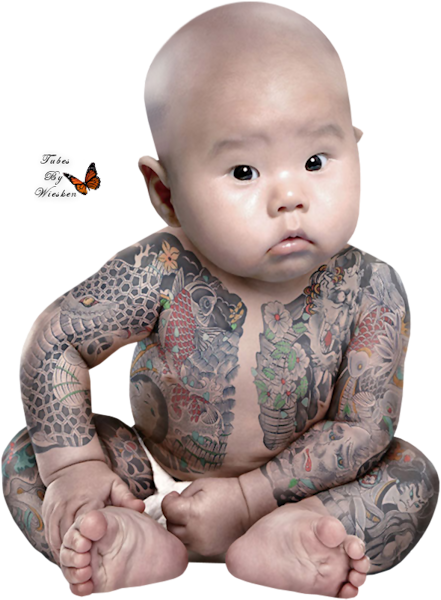 Kinderen-wieskes Tube - Tattooed Babies (441x600), Png Download