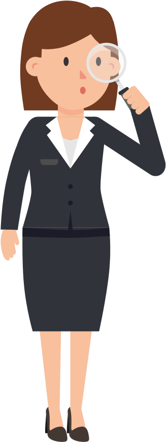 Open - Woman With Magnifying Glass Png (2000x1125), Png Download