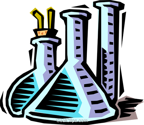 Beakers And Test Tubes Royalty Free Vector Clip Art - Beakers And Test Tubes Clipart (480x417), Png Download