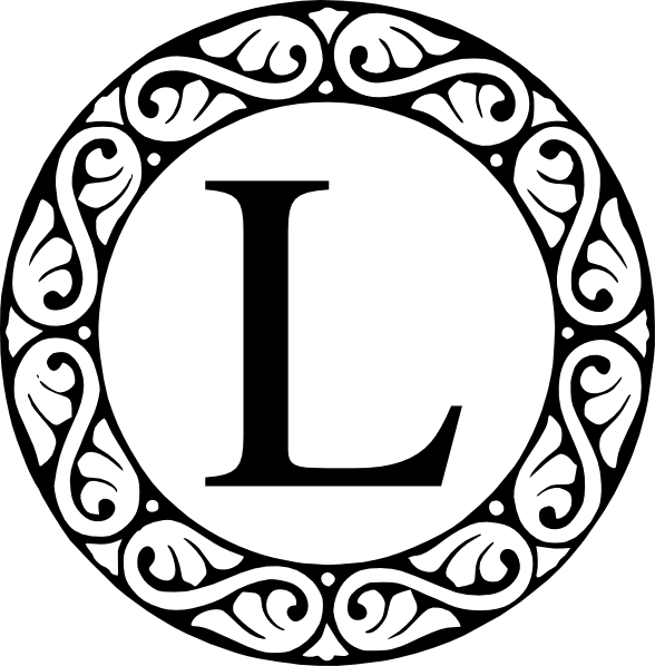 L Scroll Circle Monogram Svg Clip Arts 582 X 596 Px (582x596), Png Download