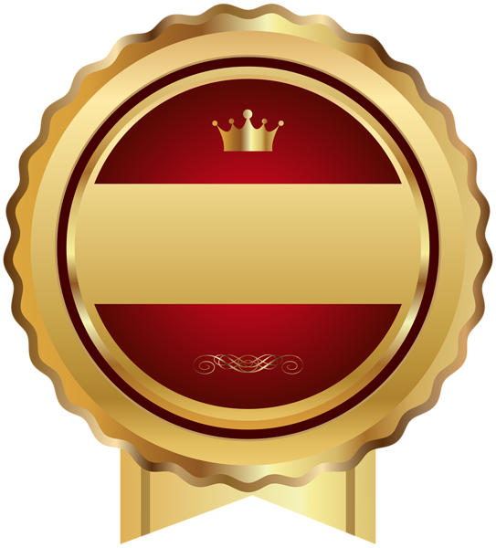 Red Gold Seal Badge Transparent Png Clip Art - Gold Badge Icon Transparent Background (543x600), Png Download