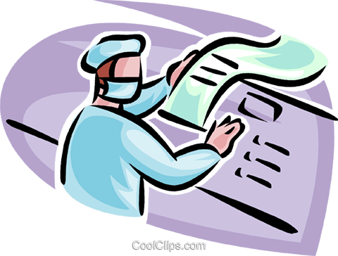 Person Looking At Computer Printout Royalty Free Vector (480x364), Png Download