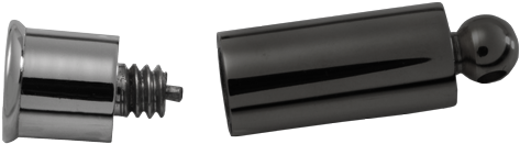 Secure Threaded Lid Shown Open Of Black Shotgun Shell - Jewellery (500x500), Png Download