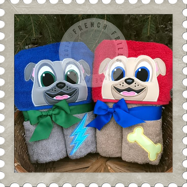 Puppy Dog Pals Hooded Towel - Embroidery (600x600), Png Download