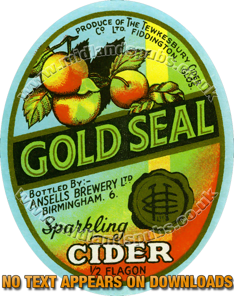 Ansell's Brewery Gold Seal Cider Label From Aston In - Superfood (463x587), Png Download