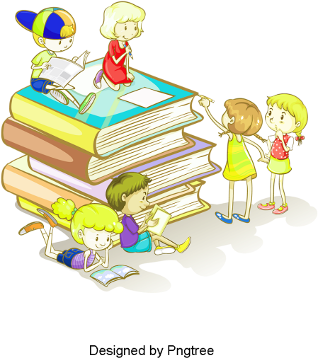 Cartoon Hand-painted School Books Stationery Design, - Illustration (640x640), Png Download