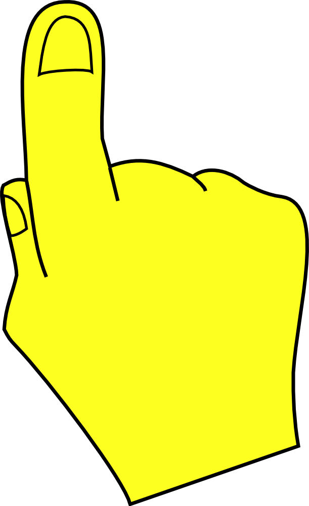 Onlinelabels Clip Art - Yellow Hand Pointing Up (611x1000), Png Download