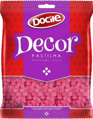 Decor Pastilha Flor Rosa 250g - Pastilha De Coração (500x683), Png Download