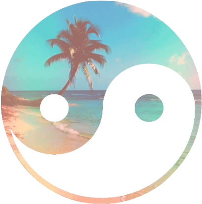 Transparent Stickers - Yin Yang Surf (500x520), Png Download