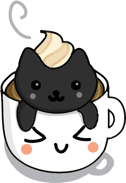 Clipart Free Puppy Cat Kitten Clip Art Cute Manga - Cat In Mug Drawing (450x644), Png Download