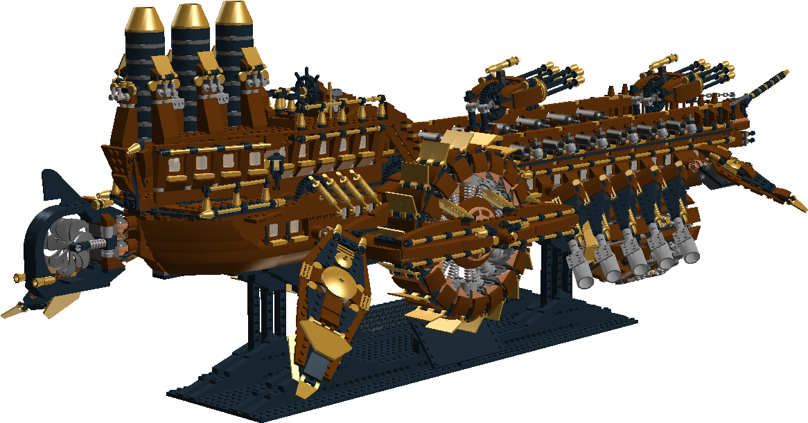 Steampunk Battleship - Largest Lego Battleship Moc (1296x672), Png Download