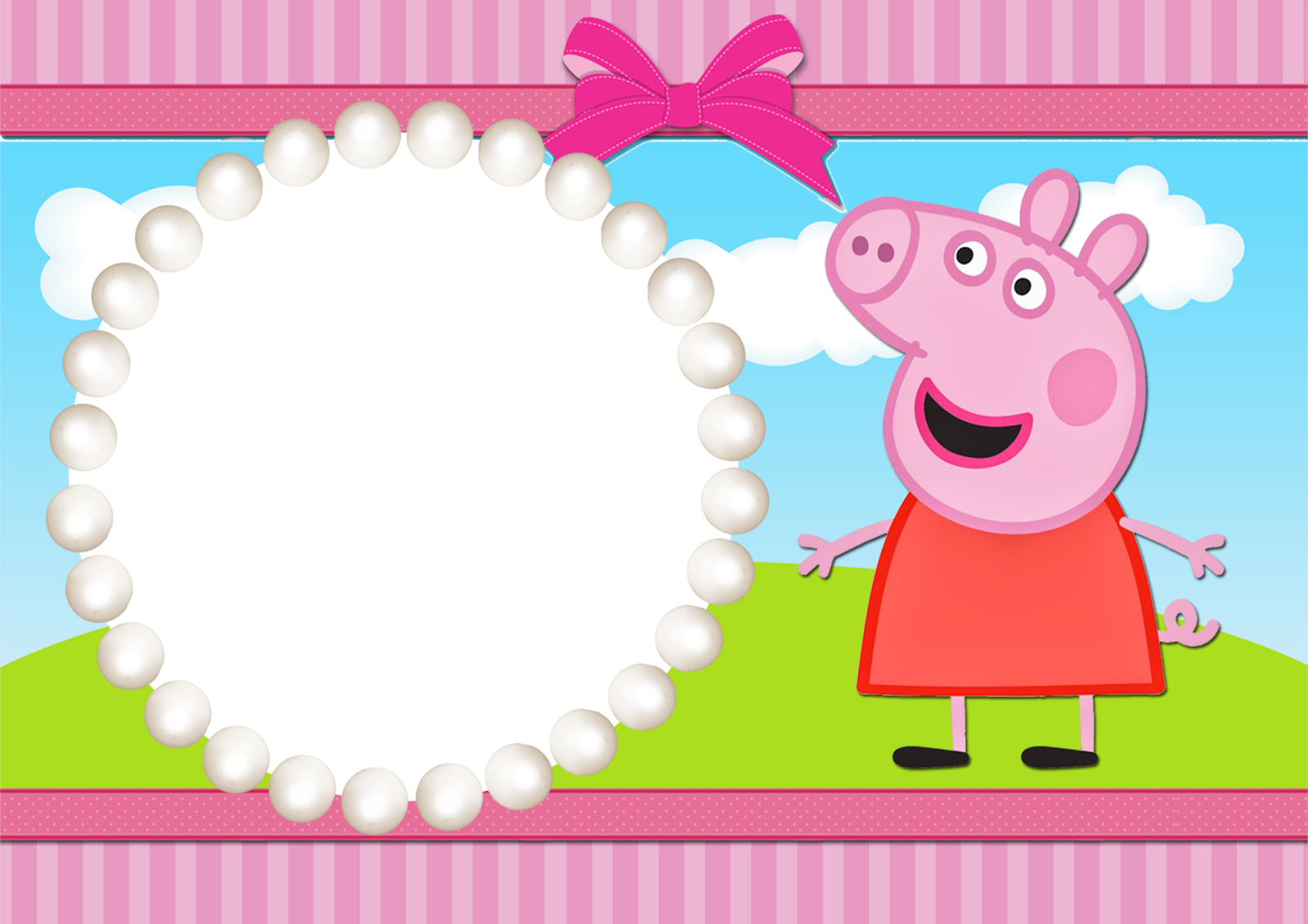 Moldura Peppa Png - Moldura Para Foto Peppa Pig (1600x1131), Png Download