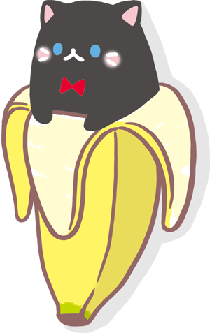 ばなにゃ、tvアニメ化決定！ - Banana Cat Kawaii (300x477), Png Download
