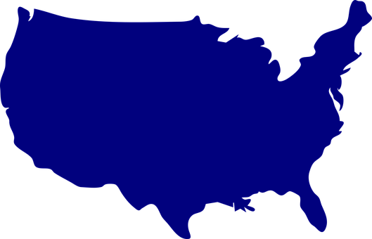 Us United States Russia Map America Flag S - United States Blue Map (529x340), Png Download