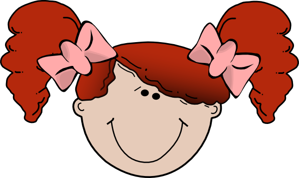 Girl With Hair Bows Clipart (600x359), Png Download