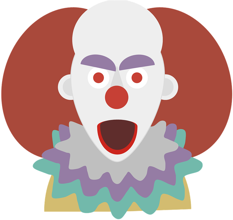 Clown, Terror, Halloween, Chilling, Look, Monster - Clown (879x720), Png Download