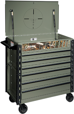 Premium Full Drawer Service Cart- Camo - Sunex Camo Cart (398x500), Png Download