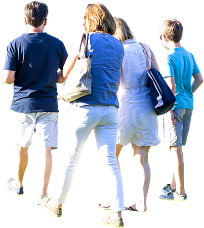 A Family In Shades Of Blue Enjoying Their Sunny Vacation - Girl (450x450), Png Download