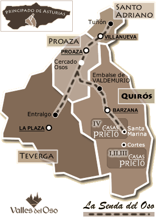 Mapa De La Senda Del Oso - Ruta Del Oso Asturias (311x433), Png Download