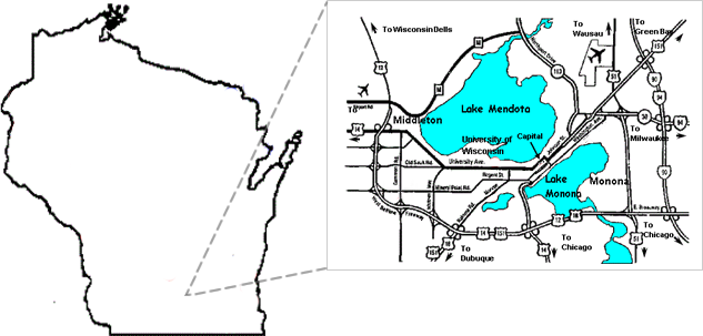 Click On A Dot For Walk Details - Walking Map Madison Wi (633x303), Png Download