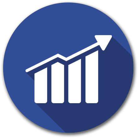 Line Chart Icon - Emblem (864x496), Png Download