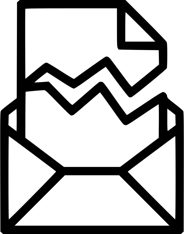 Attachment File Damaged Broken Comments - Open Envelope Icon Png (772x980), Png Download