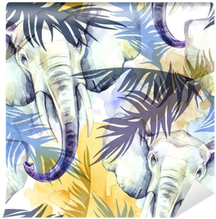 Watercolor Exotic Seamless Pattern - Watercolor Painting (400x400), Png Download