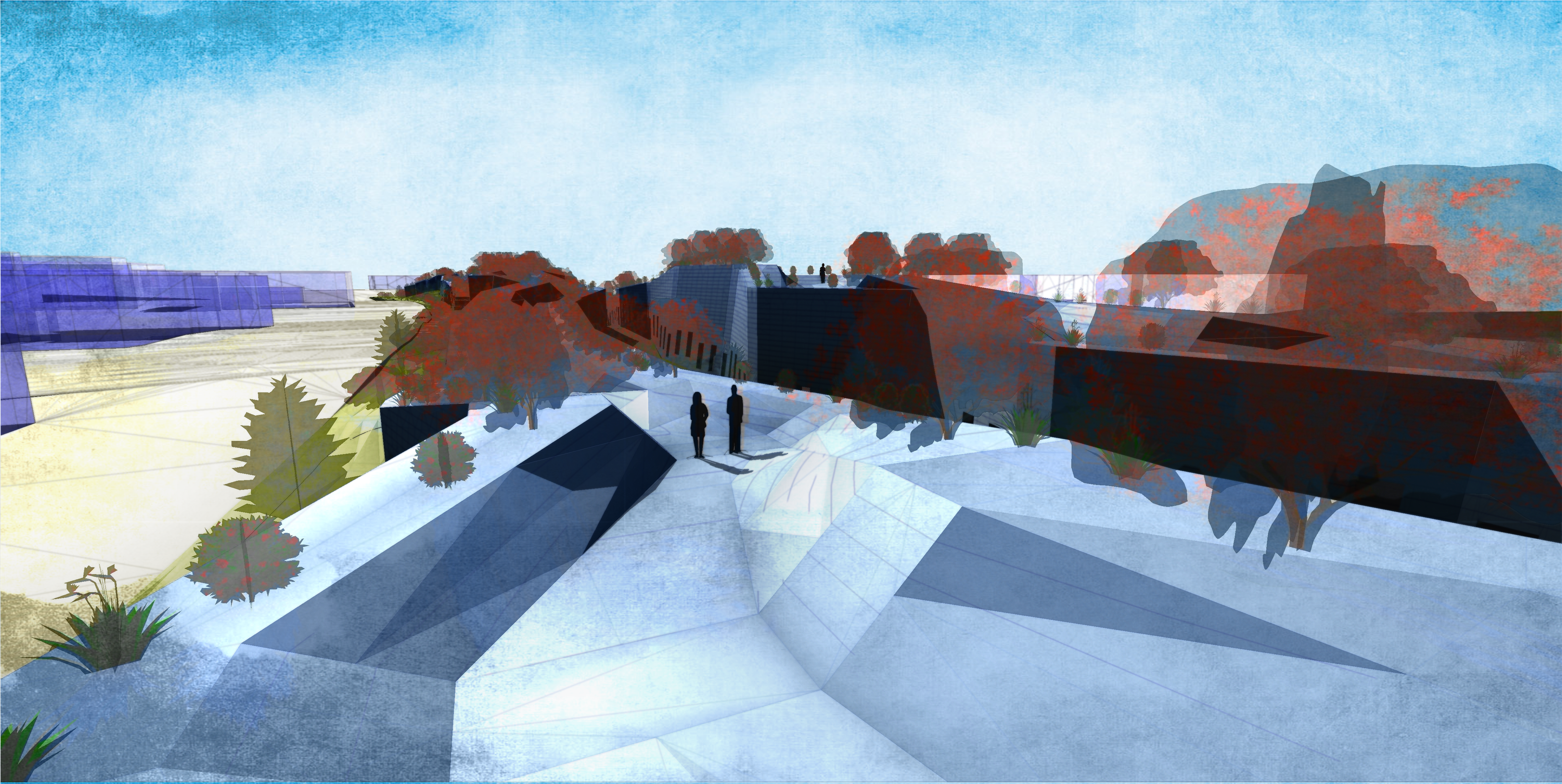 Render Of The Rooftop Path / Garden - Painting (4500x4500), Png Download