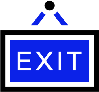 Exit - Electric Blue (1000x317), Png Download