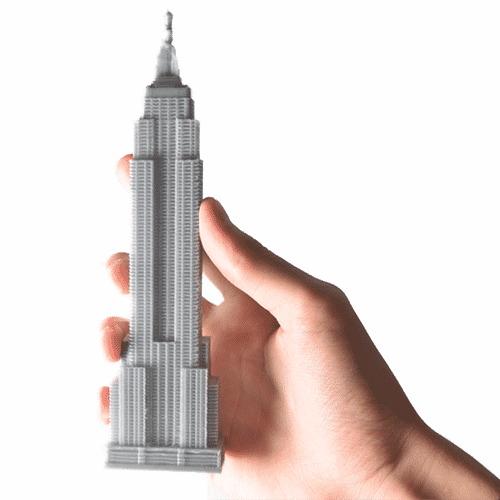 A Hand Holding A 3d Printed Miniature Building Which - 3d Printing (500x500), Png Download