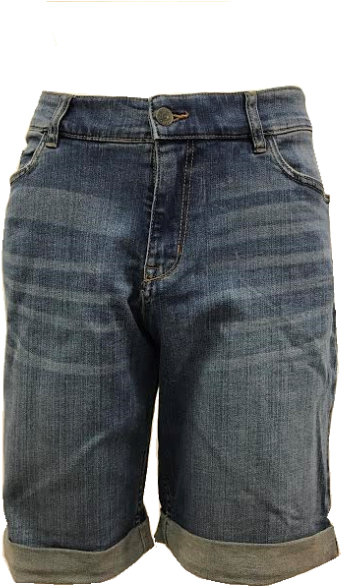 Ex Old Navy Blue Vintage Denim Knee Shorts - Bermuda Shorts (480x640), Png Download