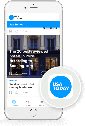 Iphone-usatoday - Iphone (345x499), Png Download