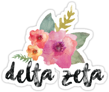 Delta Zeta By Amandaspac - Delta Zeta Stickers (375x360), Png Download