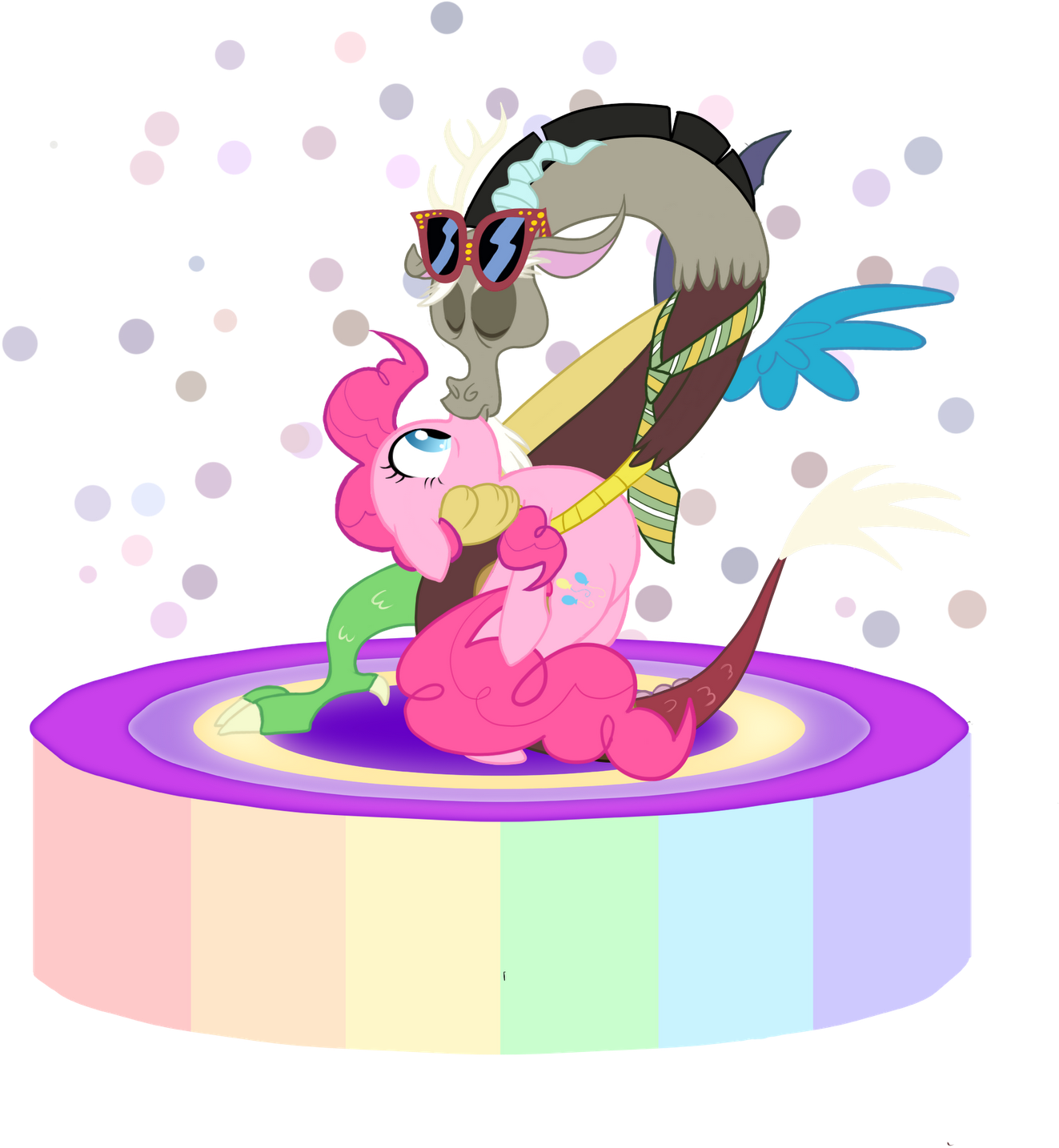 Artist Spiritto Discopie Discord Kissing Pinkie Pie - Discord Kiss Pinkie Pie (1551x1600), Png Download