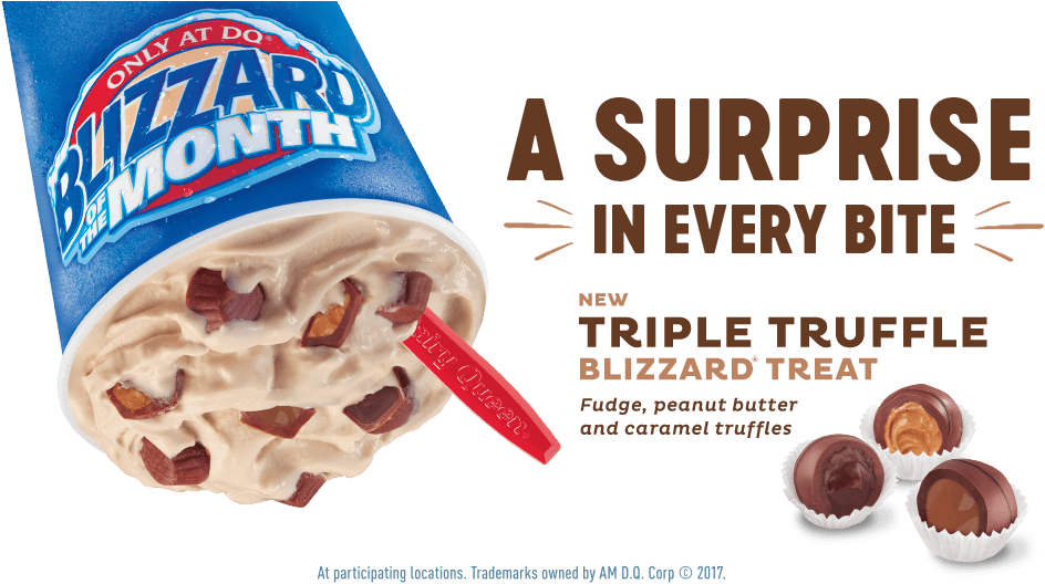 [news] Dairy Queen Rolls Out New Triple Truffle Blizzard - August 2018 Blizzard Of The Month (960x630), Png Download