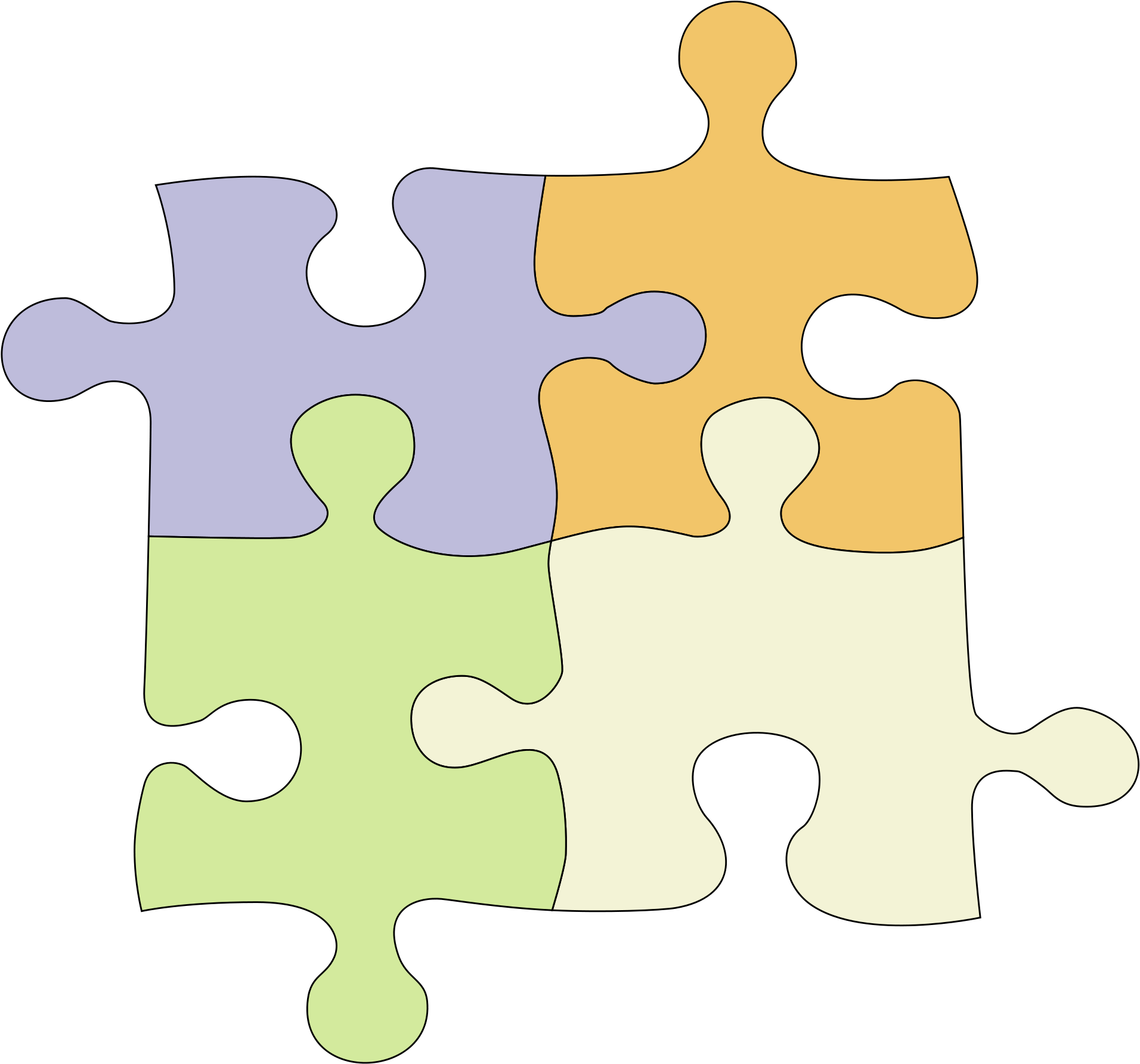 File - Puzzle-4 - Svg - Puzzle Green Yellow Red Blue (1109x1024), Png Download