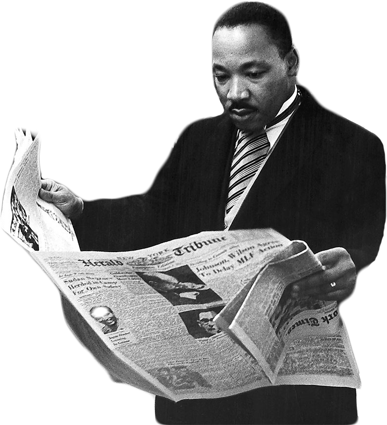 Martin Luther King Community Foundation, Inc - Martin Luther King Reading Newspaper (1024x1024), Png Download