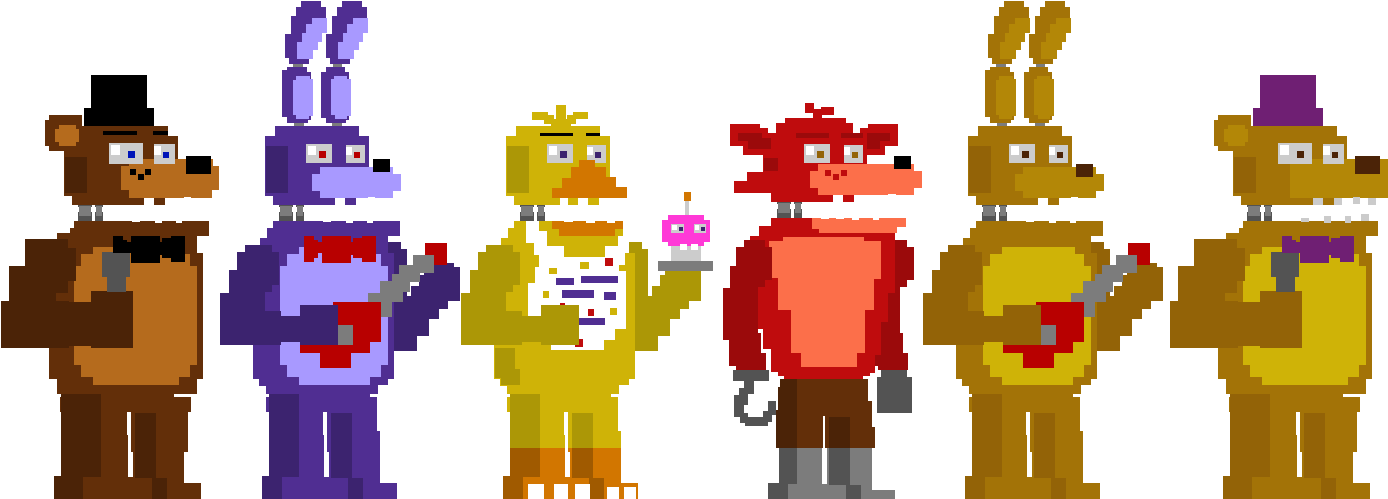 Fnaf World Update 3 - Fnaf 4 Animatronics Minigames (1400x700), Png Download