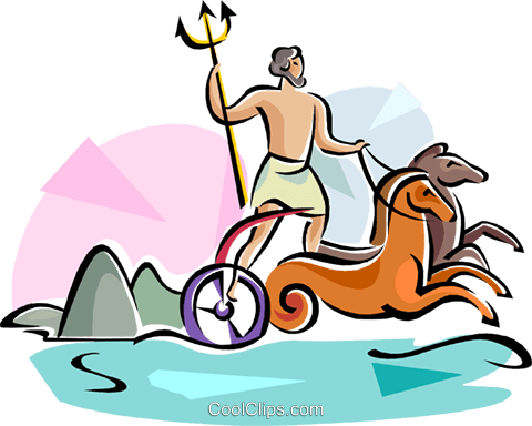 Greek Gods Poseidon God Of The Sea Royalty Free Vector - Poseidon Greek God (480x384), Png Download