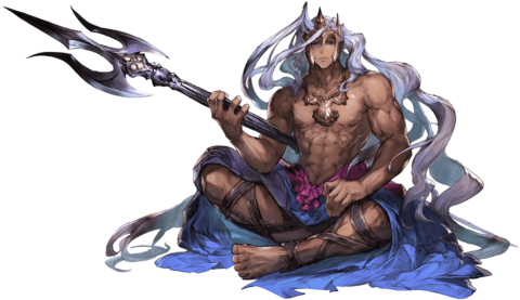 Poseidon Npc - Poseidon Gbf (480x400), Png Download