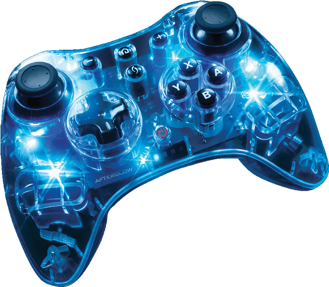 On Aime Pdp Manette Sans Fil Afterglow Pro Wii U Bleu - Afterglow Pro Controller (nintendowiiu) (786x587), Png Download