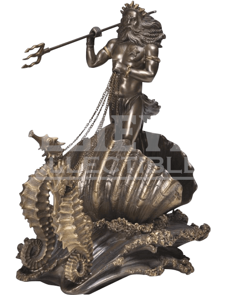 Poseidon On Chariot Statue - Bronze Statue Of Neptune Taming A Seahorse (603x603), Png Download