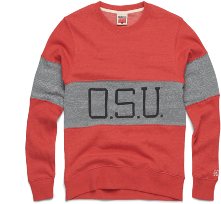 O - S - U - Stripe Crewneck Ohio State University Buckeyes - Long-sleeved T-shirt (600x600), Png Download