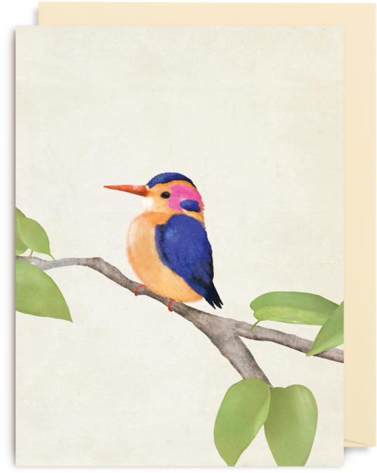 Kingfisher Mini Card - Wenskaart Carrie May (956x1024), Png Download